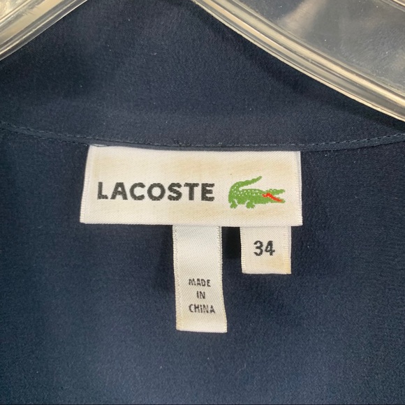 Lacoste Silk Double Breasted Navy Shirt Dress - Picture 11 of 13